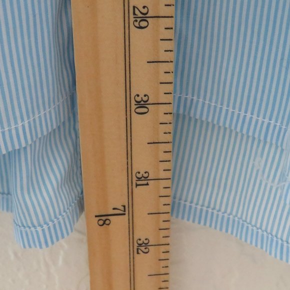 H&M* Men's Long Sleeve Button Down Curved Hem Striped Dress Shirt~ Size XL - Picture 9 of 11